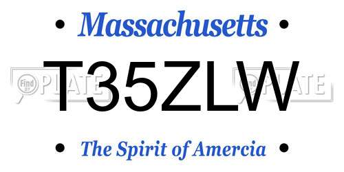 T35ZLW Massachusetts License Plate