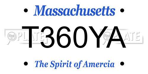 T360YA Massachusetts License Plate