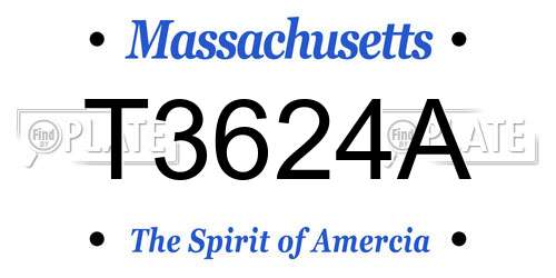 T3624A Massachusetts License Plate