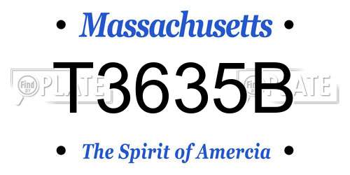 T3635B Massachusetts License Plate