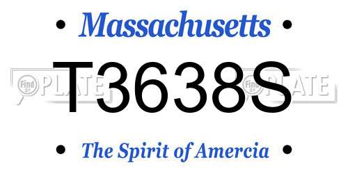 T3638S Massachusetts License Plate