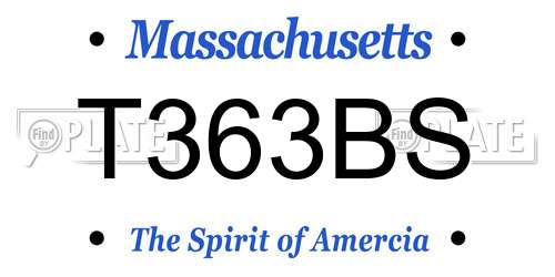 T363BS Massachusetts License Plate