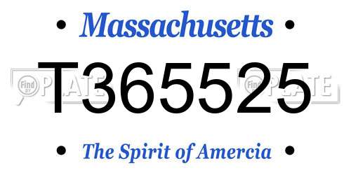 T365525 Massachusetts License Plate
