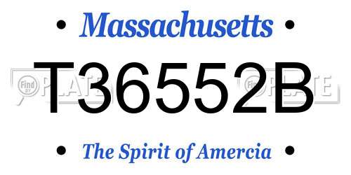 T36552B Massachusetts License Plate