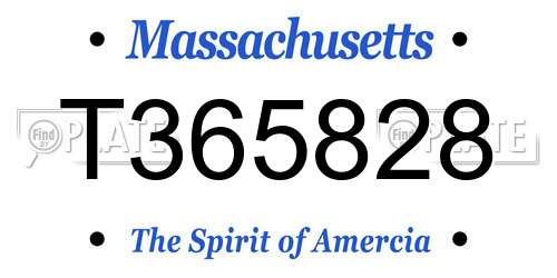 T365828 Massachusetts License Plate