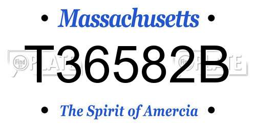 T36582B Massachusetts License Plate