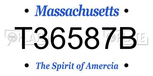 T36587B Massachusetts License Plate