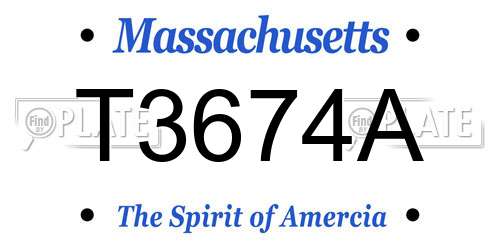 T3674A Massachusetts License Plate