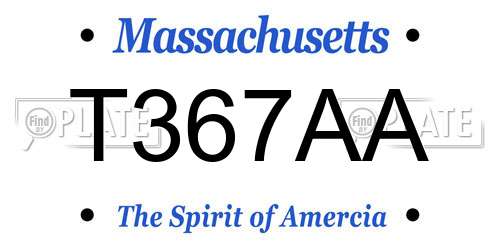 T367AA Massachusetts License Plate