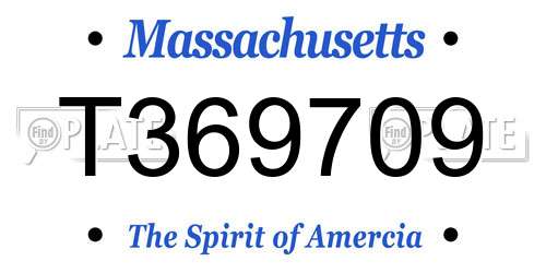 T369709 Massachusetts License Plate
