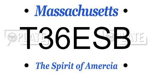 T36ESB Massachusetts License Plate