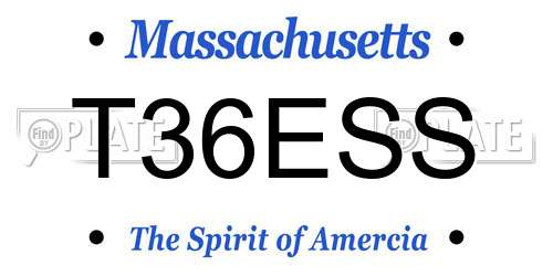 T36ESS Massachusetts License Plate