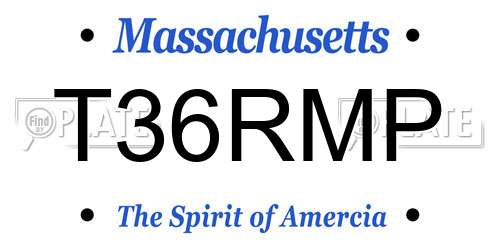 T36RMP Massachusetts License Plate