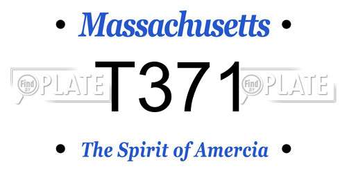 T371 Massachusetts License Plate