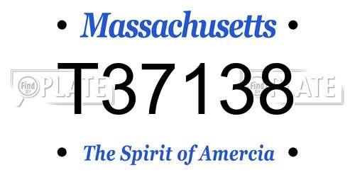 T37138 Massachusetts License Plate
