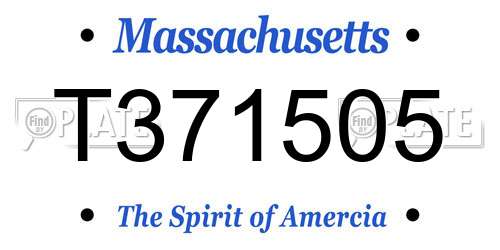 T371505 Massachusetts License Plate