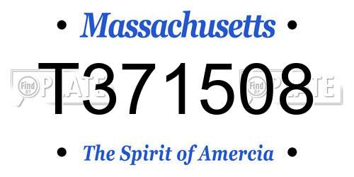 T371508 Massachusetts License Plate