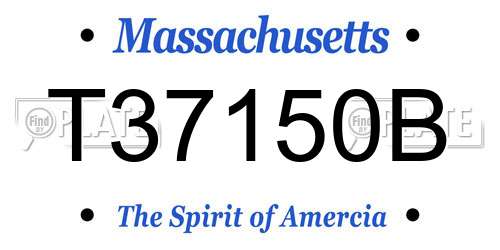 T37150B Massachusetts License Plate