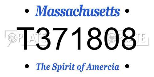 T371808 Massachusetts License Plate