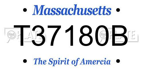 T37180B Massachusetts License Plate
