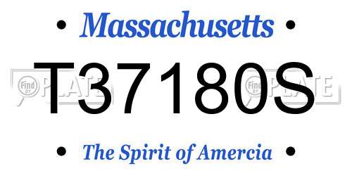 T37180S Massachusetts License Plate
