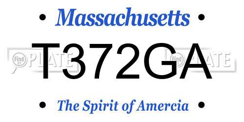 T372GA Massachusetts License Plate
