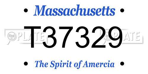 T37329 Massachusetts License Plate