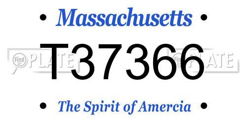 T37366 Massachusetts License Plate