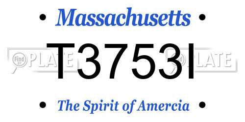 T3753I Massachusetts License Plate