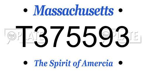 T375593 Massachusetts License Plate