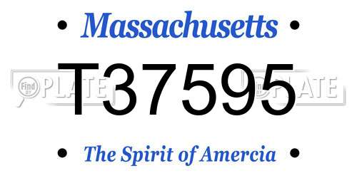 T37595 Massachusetts License Plate