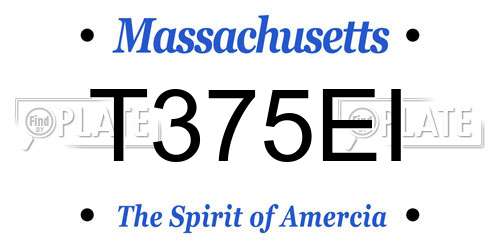 T375EI Massachusetts License Plate