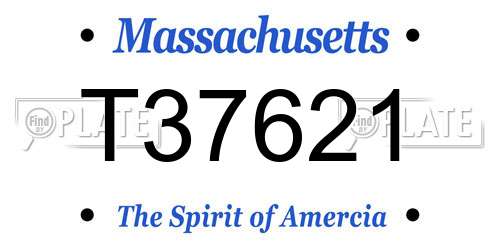 T37621 Massachusetts License Plate