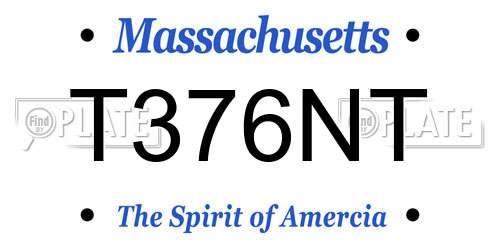 T376NT Massachusetts License Plate