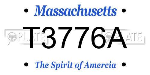 T3776A Massachusetts License Plate