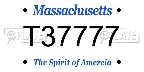 T37777 Massachusetts License Plate