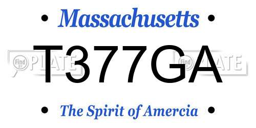 T377GA Massachusetts License Plate