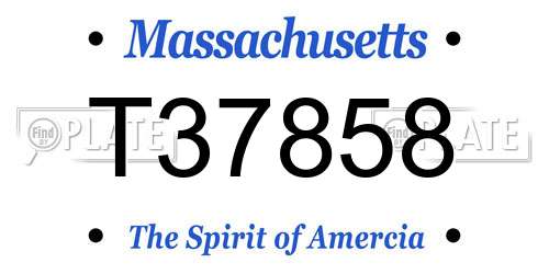 T37858 Massachusetts License Plate