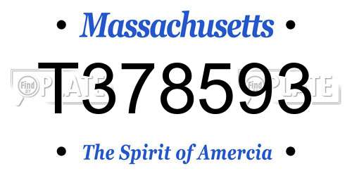 T378593 Massachusetts License Plate