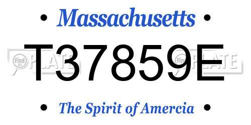 T37859E Massachusetts License Plate