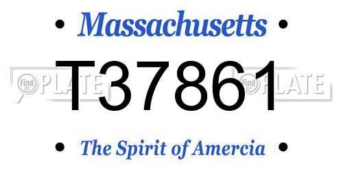 T37861 Massachusetts License Plate