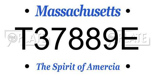 T37889E Massachusetts License Plate
