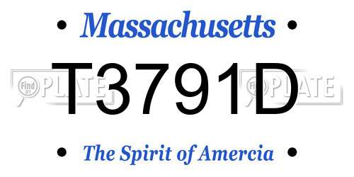 T3791D Massachusetts License Plate