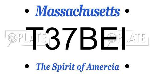 T37BEI Massachusetts License Plate
