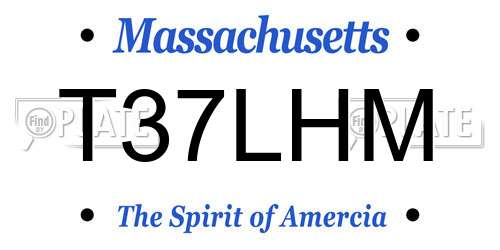 T37LHM Massachusetts License Plate