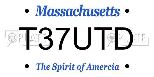 T37UTD Massachusetts License Plate