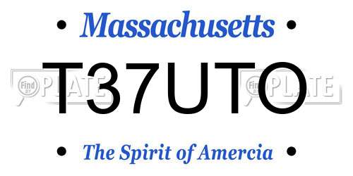 T37UTO Massachusetts License Plate