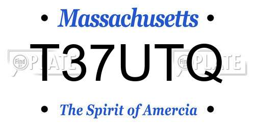 T37UTQ Massachusetts License Plate