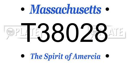 T38028 Massachusetts License Plate