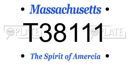 T38111 Massachusetts License Plate